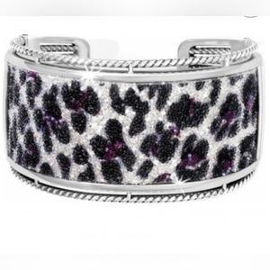 Brighton Crystal Rocks Leopard Hinged Bangle